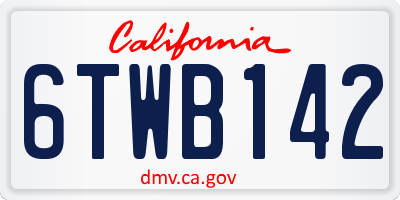 CA license plate 6TWB142