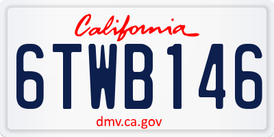 CA license plate 6TWB146