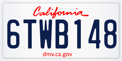 CA license plate 6TWB148