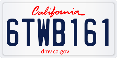 CA license plate 6TWB161