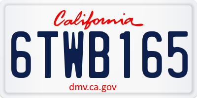 CA license plate 6TWB165