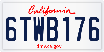 CA license plate 6TWB176