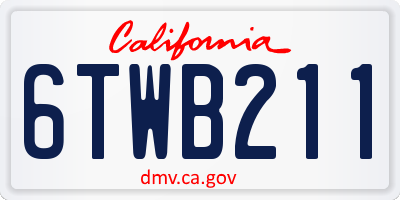 CA license plate 6TWB211