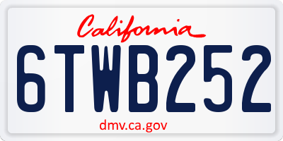CA license plate 6TWB252