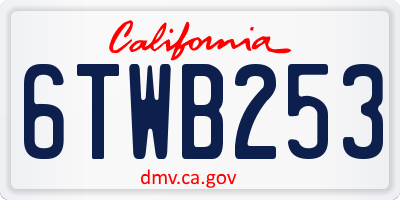 CA license plate 6TWB253