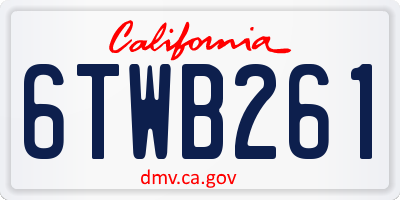 CA license plate 6TWB261