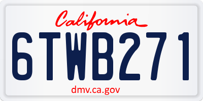 CA license plate 6TWB271
