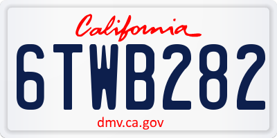 CA license plate 6TWB282