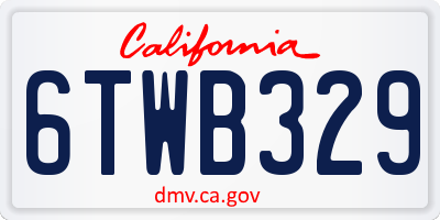 CA license plate 6TWB329