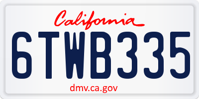 CA license plate 6TWB335
