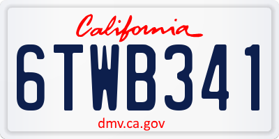 CA license plate 6TWB341