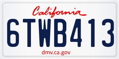 CA license plate 6TWB413