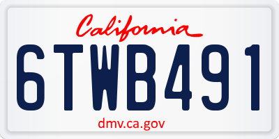 CA license plate 6TWB491