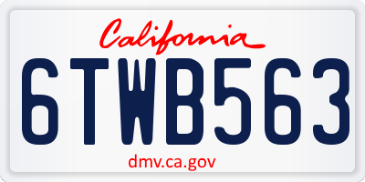 CA license plate 6TWB563
