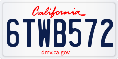 CA license plate 6TWB572