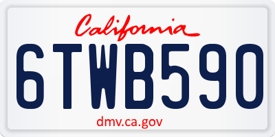 CA license plate 6TWB590