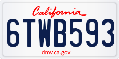 CA license plate 6TWB593