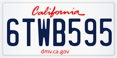 CA license plate 6TWB595