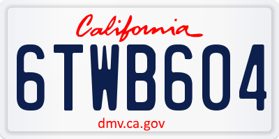 CA license plate 6TWB604