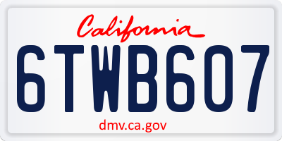 CA license plate 6TWB607