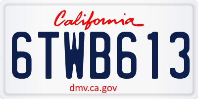 CA license plate 6TWB613