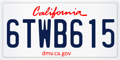 CA license plate 6TWB615