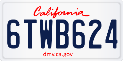 CA license plate 6TWB624