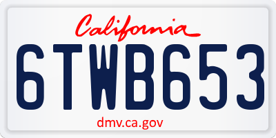 CA license plate 6TWB653