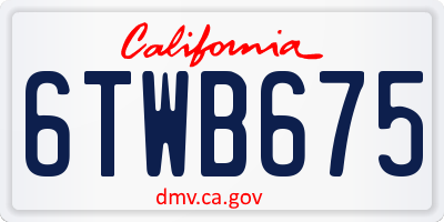 CA license plate 6TWB675