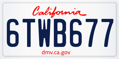 CA license plate 6TWB677