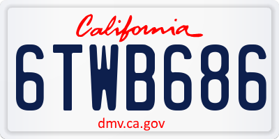 CA license plate 6TWB686