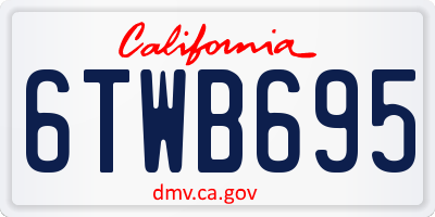 CA license plate 6TWB695