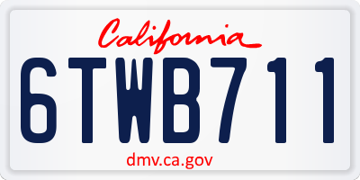 CA license plate 6TWB711