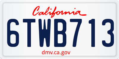 CA license plate 6TWB713