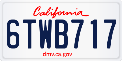 CA license plate 6TWB717