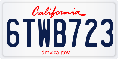 CA license plate 6TWB723