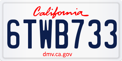 CA license plate 6TWB733
