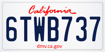 CA license plate 6TWB737