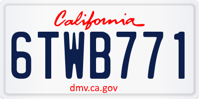 CA license plate 6TWB771