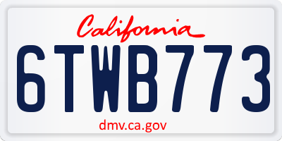 CA license plate 6TWB773