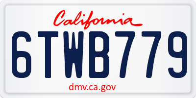 CA license plate 6TWB779