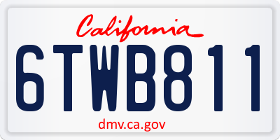 CA license plate 6TWB811