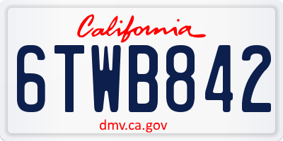 CA license plate 6TWB842
