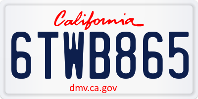 CA license plate 6TWB865