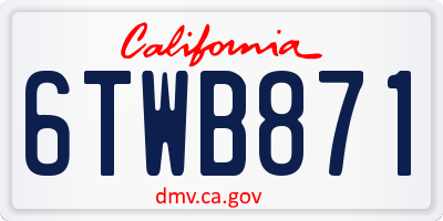 CA license plate 6TWB871