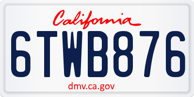CA license plate 6TWB876