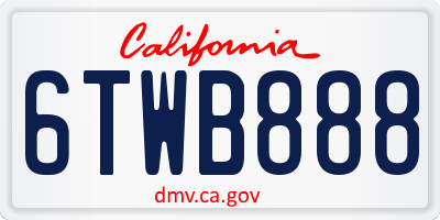 CA license plate 6TWB888