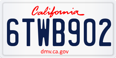 CA license plate 6TWB902