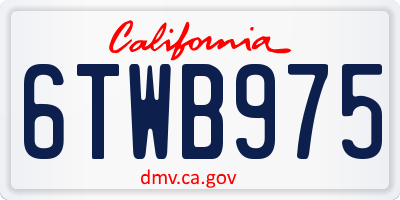 CA license plate 6TWB975