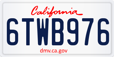 CA license plate 6TWB976